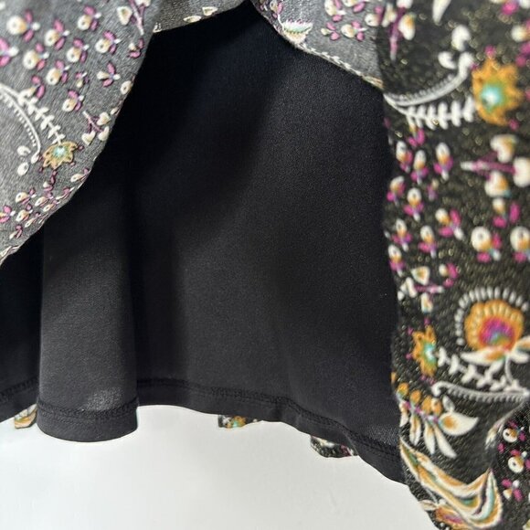 Lane Bryant Peasant Tunic Top Black Paisley Floral Size 22 - Picture 5 of 11